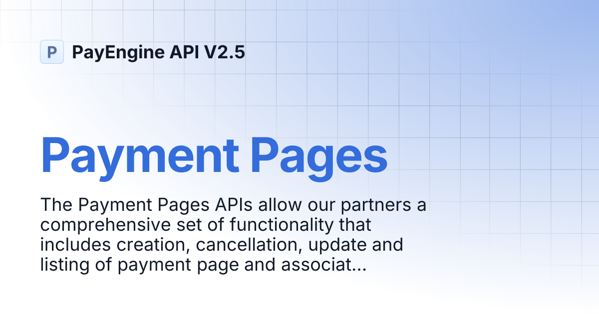 Payment Pages | PayEngine API V2.5